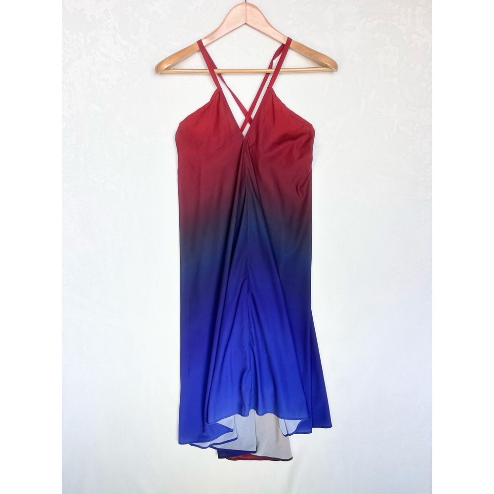 Athleta Red and Blue Asymmetrical Dress